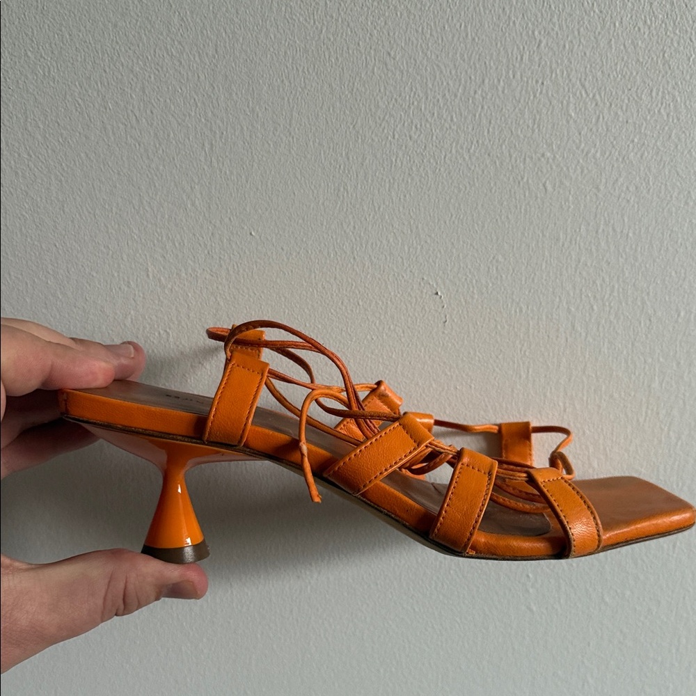 *Designer* Rejina Pyo Orange Strappy Women's Heels US 6.5 NO BOX